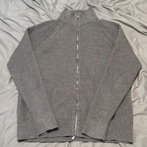 Banana Republic Men's Gray Zip-Up Sweater